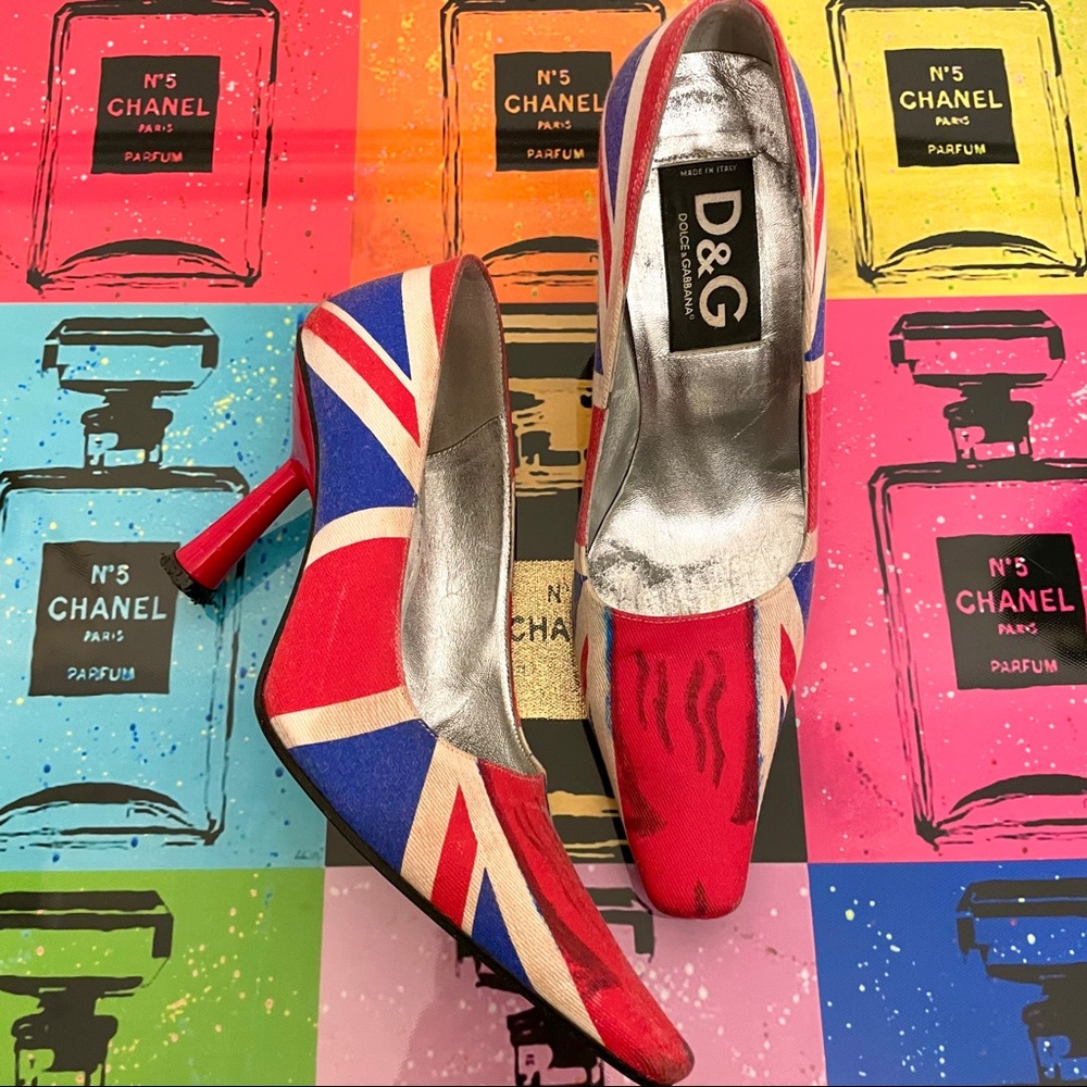 Dolce & Gabbana Union Jack British Flag Heels